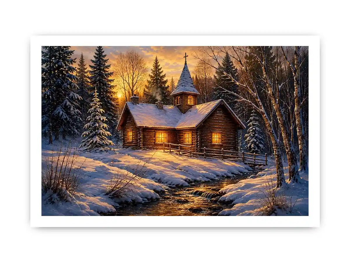 Chruch In Woods Canvas Print