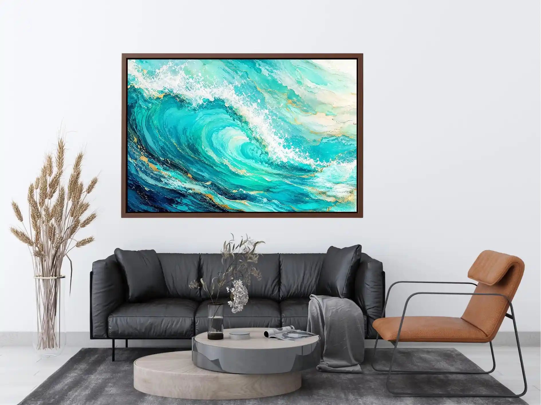Teal Ocean Canvas Print