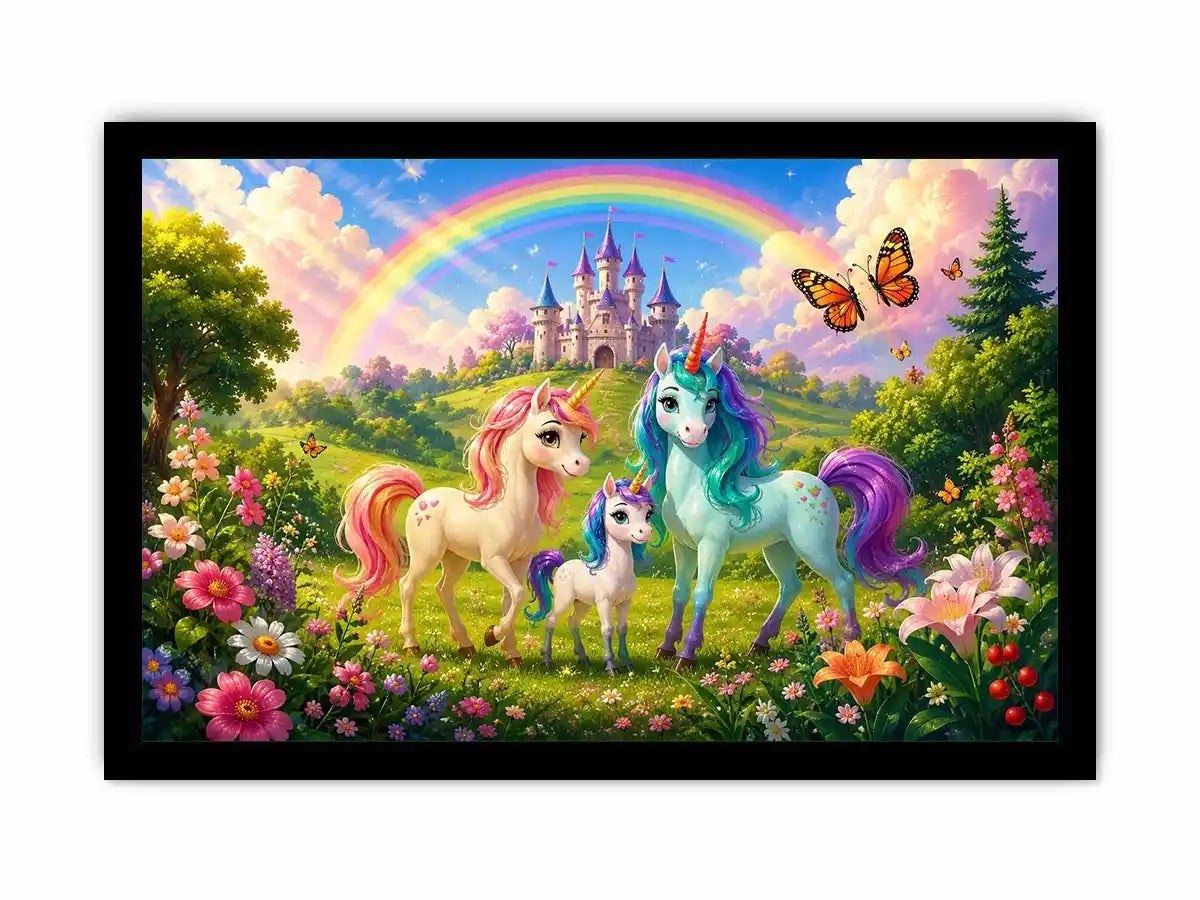 Three Unicorns kids nursery Canvas Print