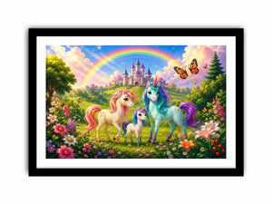 Three Unicorns kids nursery Canvas Print