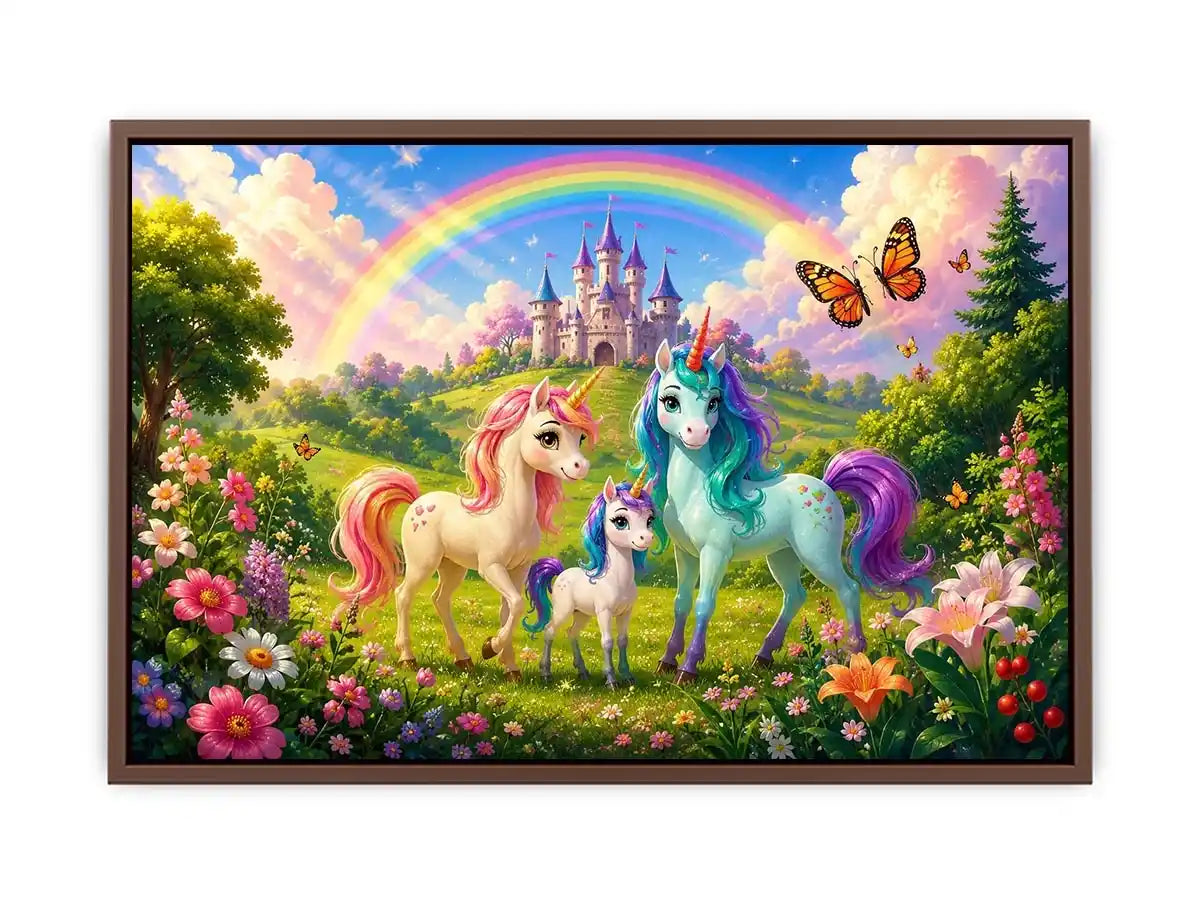 Three Unicorns kids nursery Canvas Print