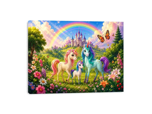 Three Unicorns kids nursery Canvas Print