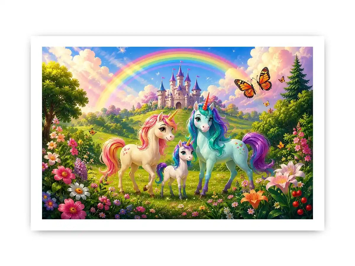Three Unicorns kids nursery Canvas Print