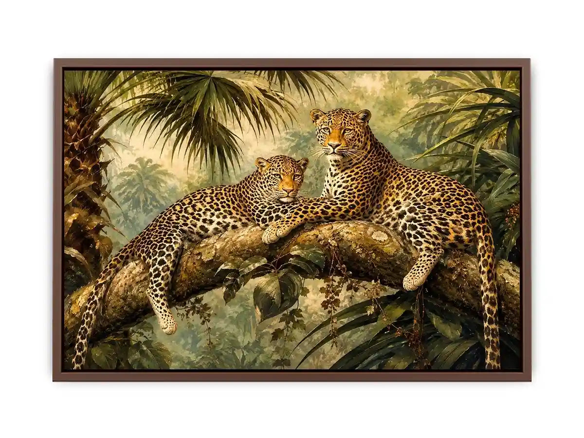 Two Leopards Canvas Print