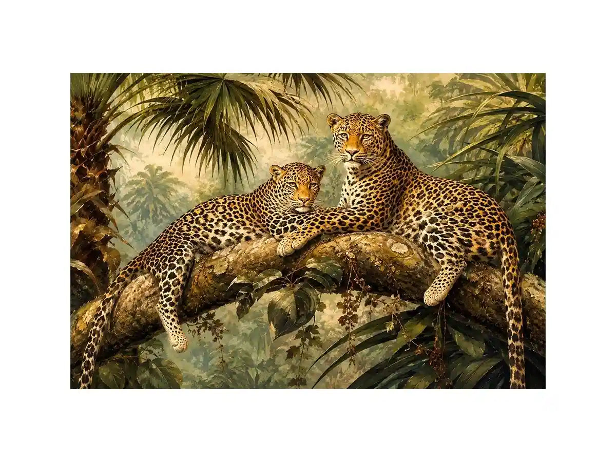 Two Leopards Canvas Print