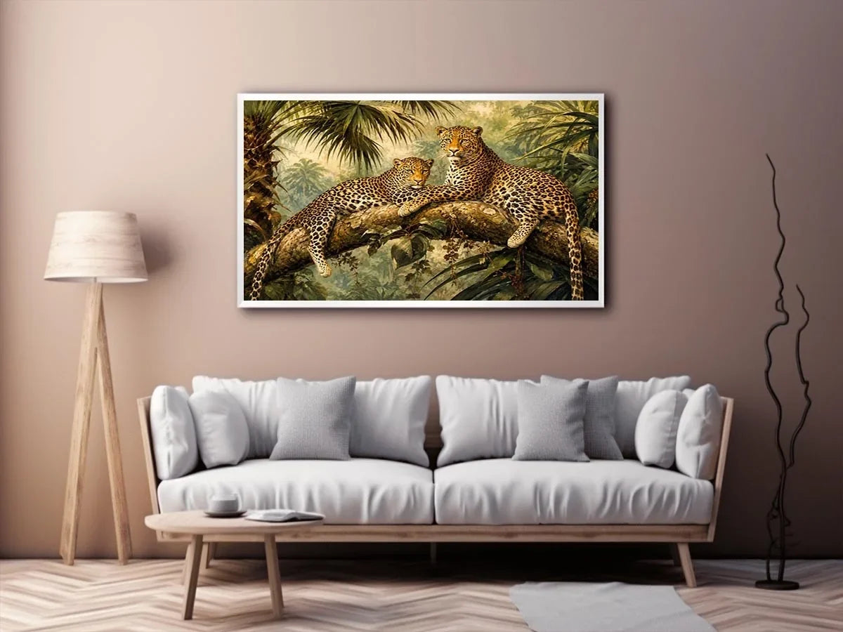 Two Leopards Canvas Print