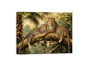 Two Leopards Canvas Print