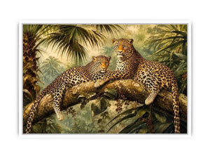 Two Leopards Canvas Print