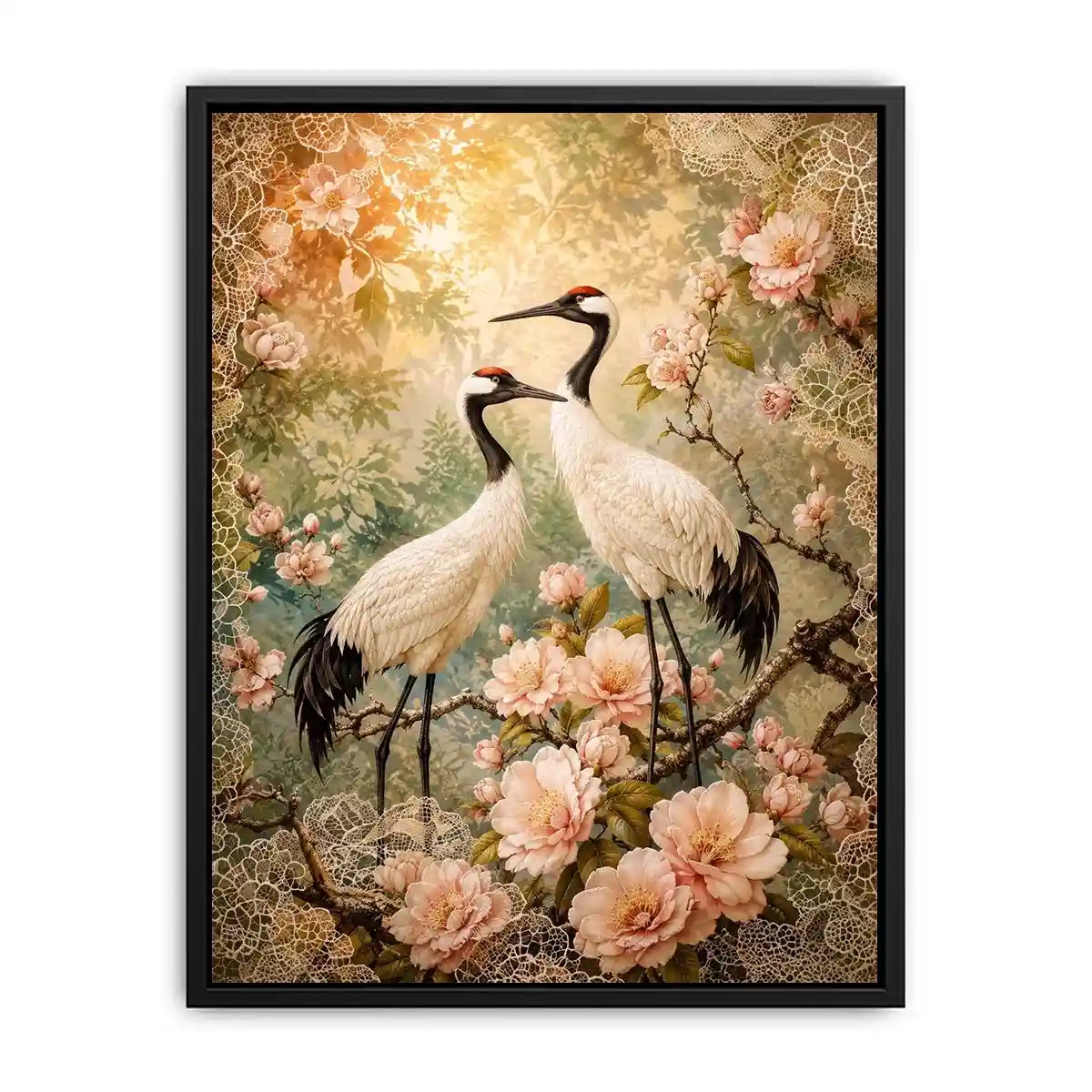 White Cranes Canvas Print