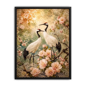 White Cranes Canvas Print