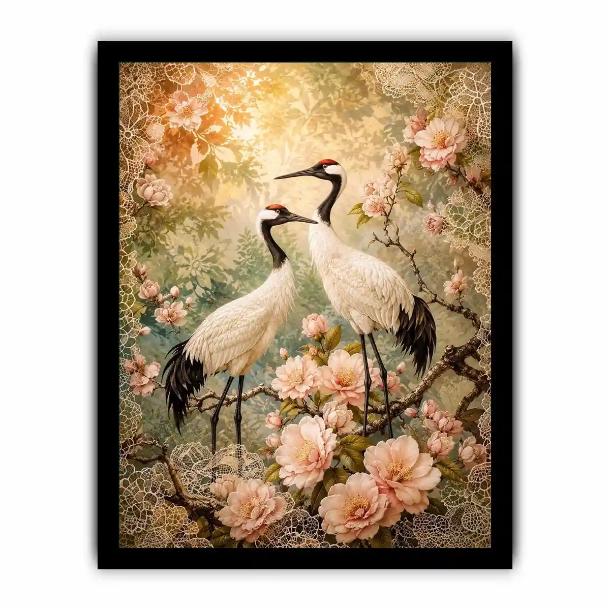 White Cranes Canvas Print