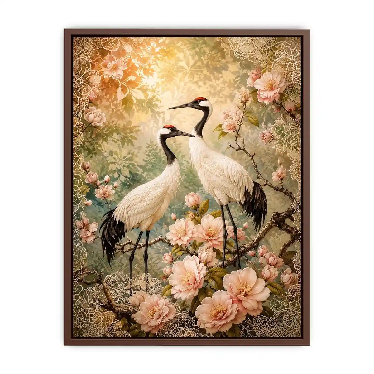 White Cranes Canvas Print