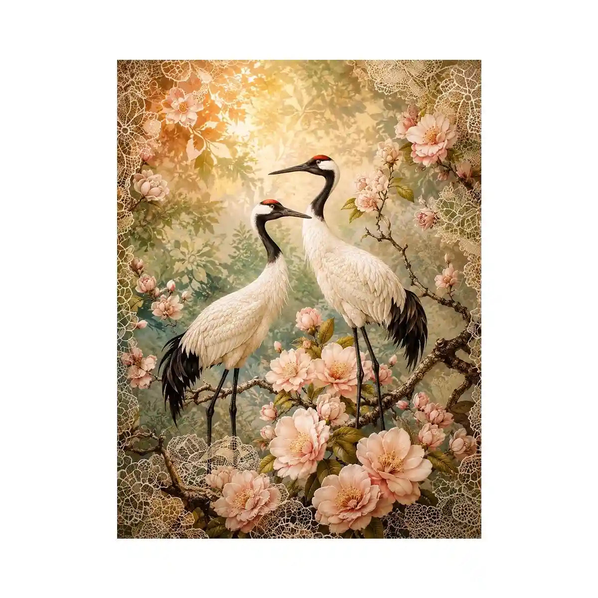 White Cranes Canvas Print