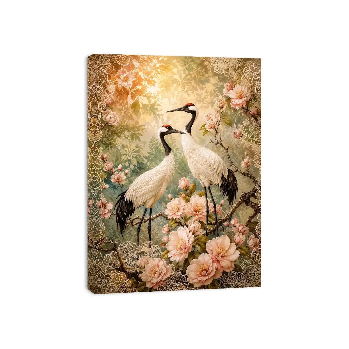 White Cranes Canvas Print