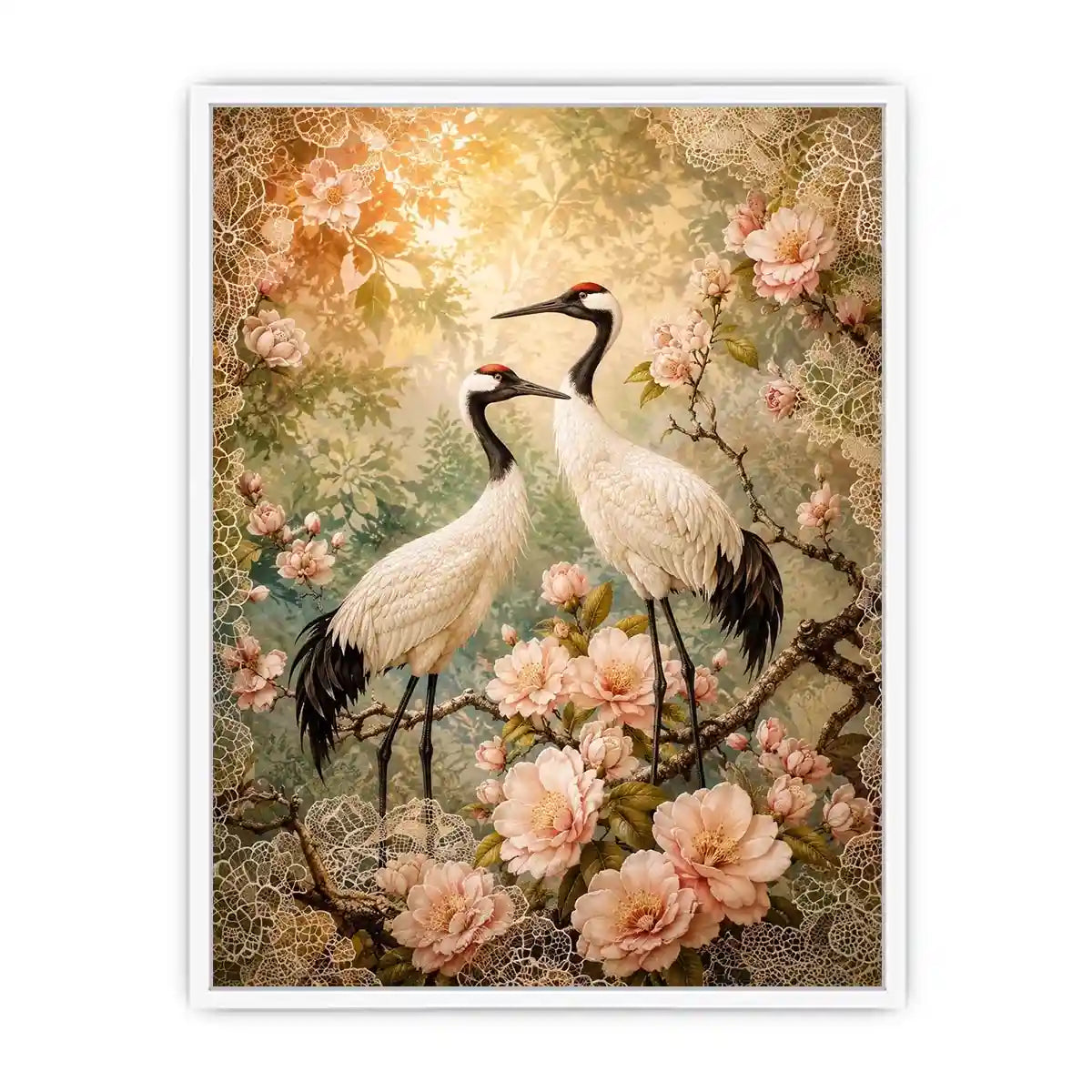 White Cranes Canvas Print