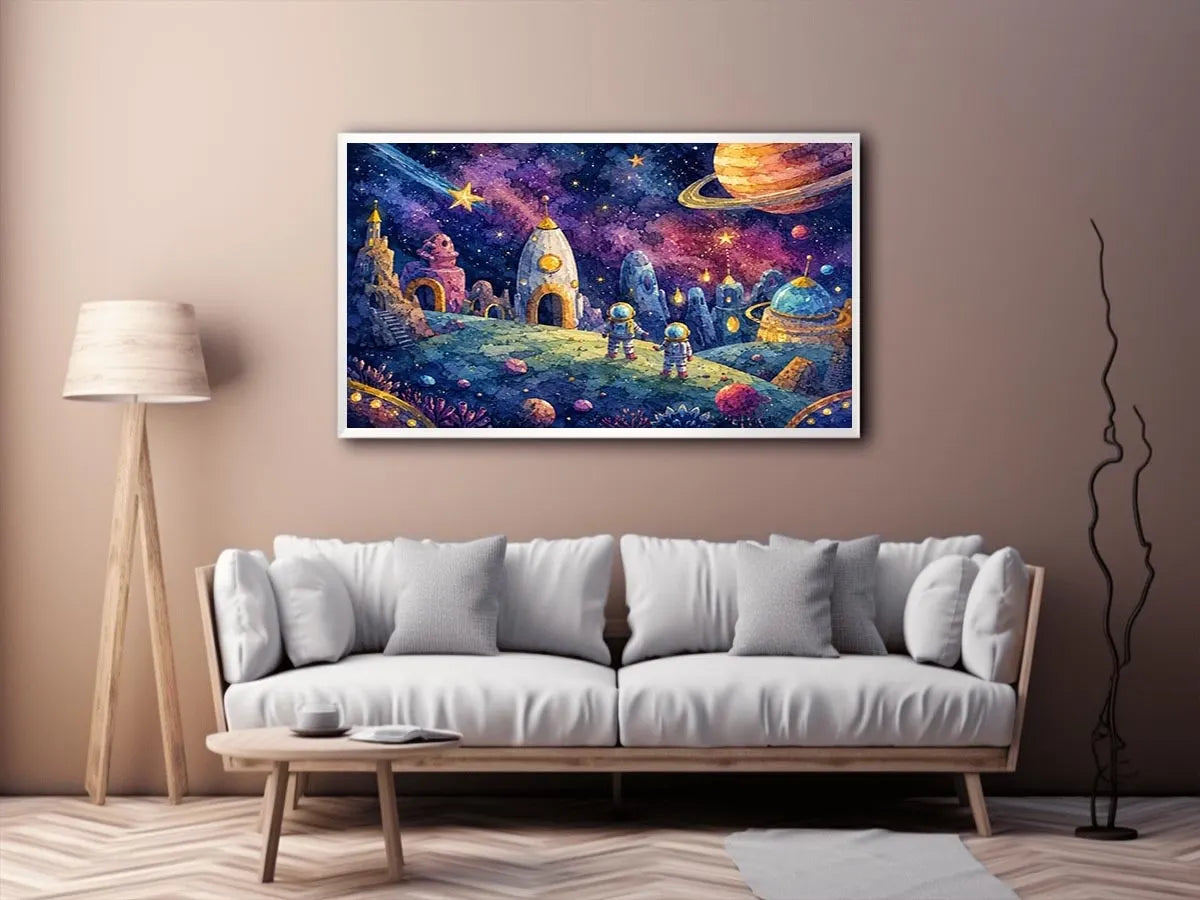 Space Adventure kids nursery Canvas Print