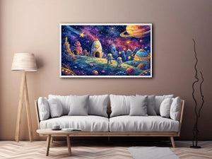 Space Adventure kids nursery Canvas Print