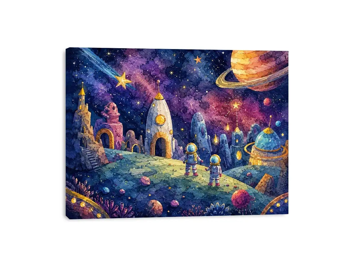 Space Adventure kids nursery Canvas Print