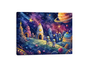 Space Adventure kids nursery Canvas Print