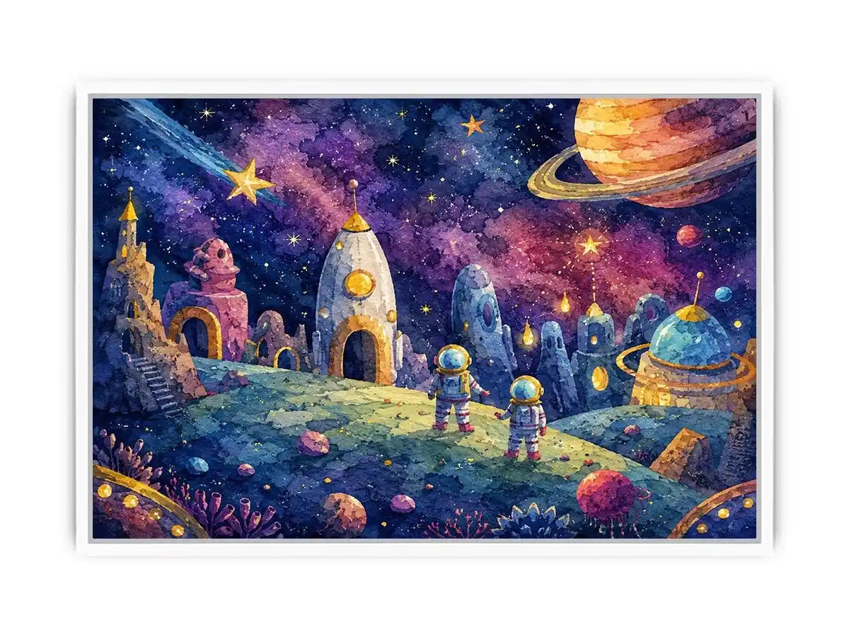 Space Adventure kids nursery Canvas Print