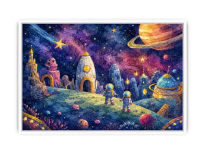 Space Adventure kids nursery Canvas Print