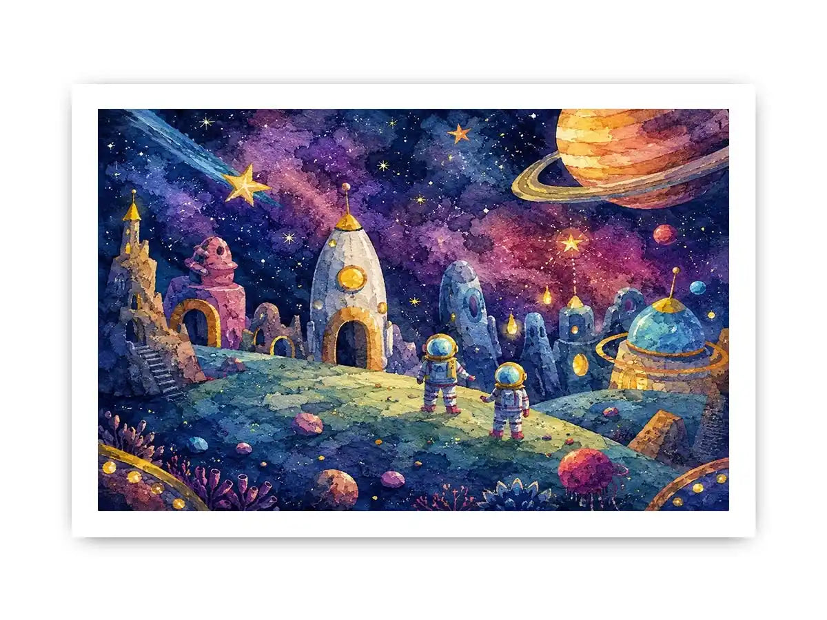 Space Adventure kids nursery Canvas Print
