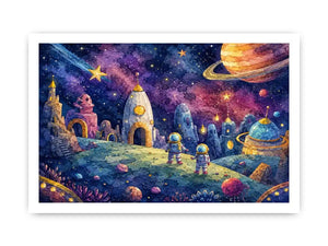 Space Adventure kids nursery Canvas Print