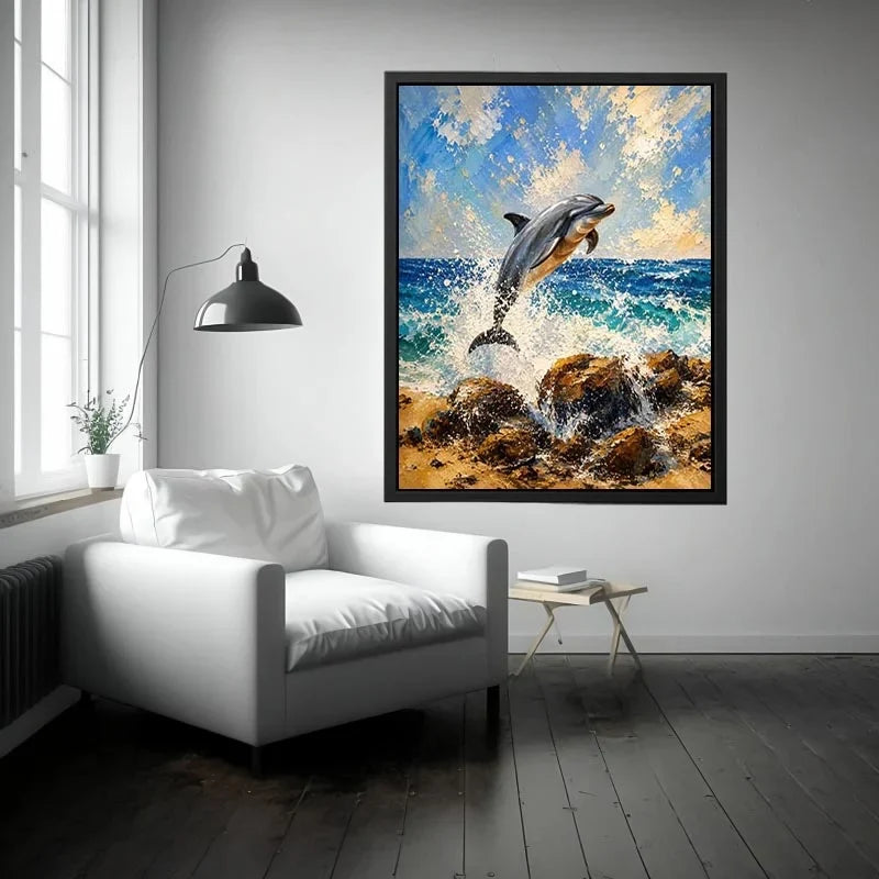 Playful Dolphin Canvas Print
