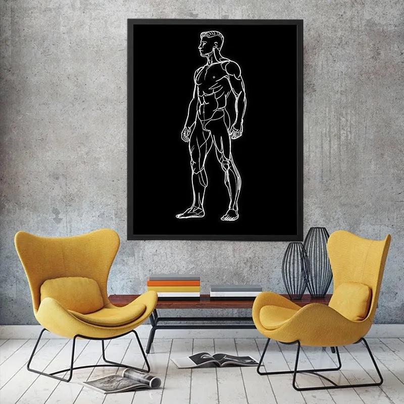 Standing Tall man line Canvas Print