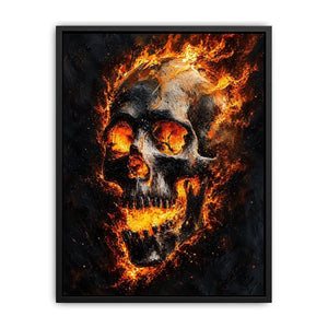 Skull on Fire Canvas Print