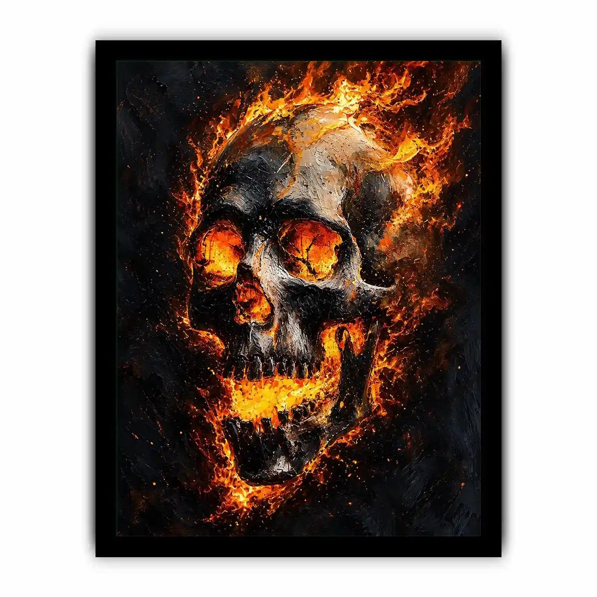 Skull on Fire Canvas Print