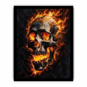 Skull on Fire Canvas Print