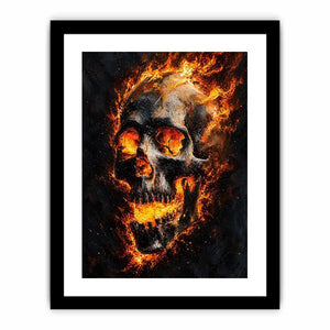 Skull on Fire Canvas Print