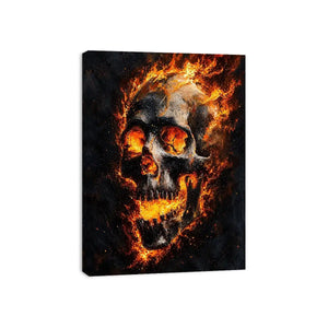 Skull on Fire Canvas Print