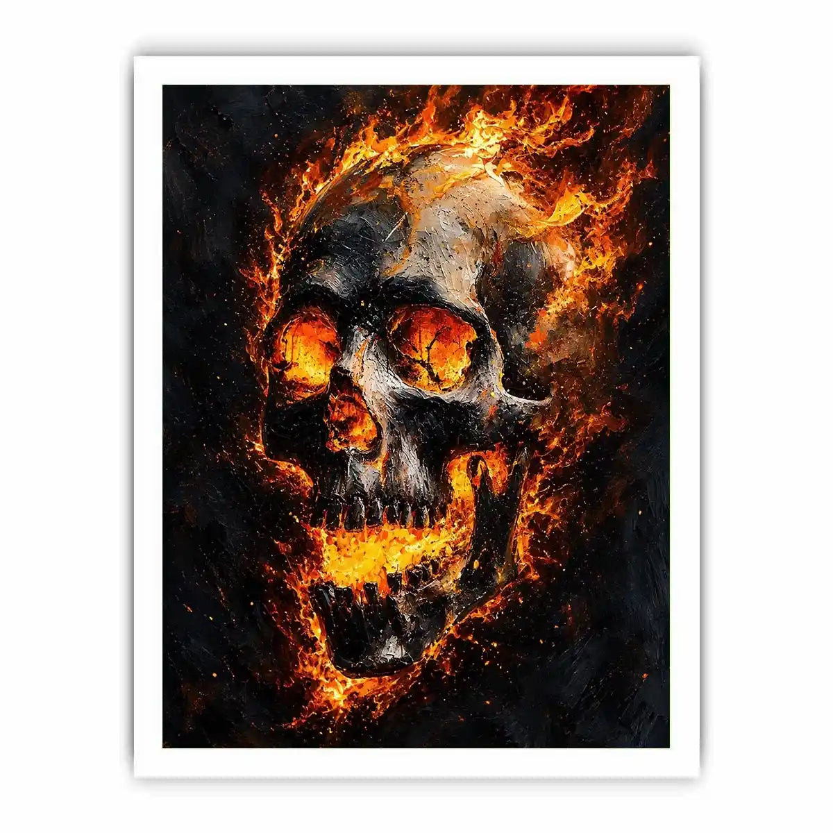 Skull on Fire Canvas Print