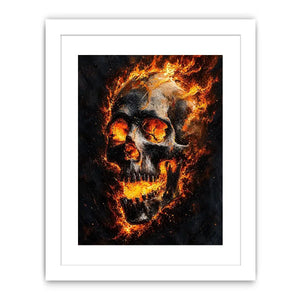 Skull on Fire Canvas Print