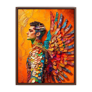 Colorful fantasy armor and wings portrait