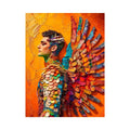 Colorful fantasy armor and wings portrait