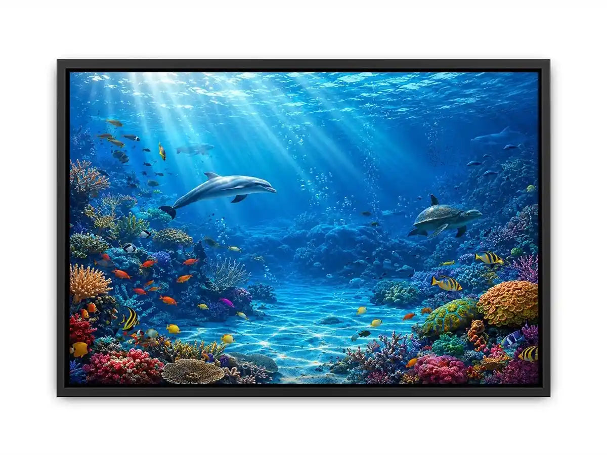 Dolphin Underwater I Canvas Print