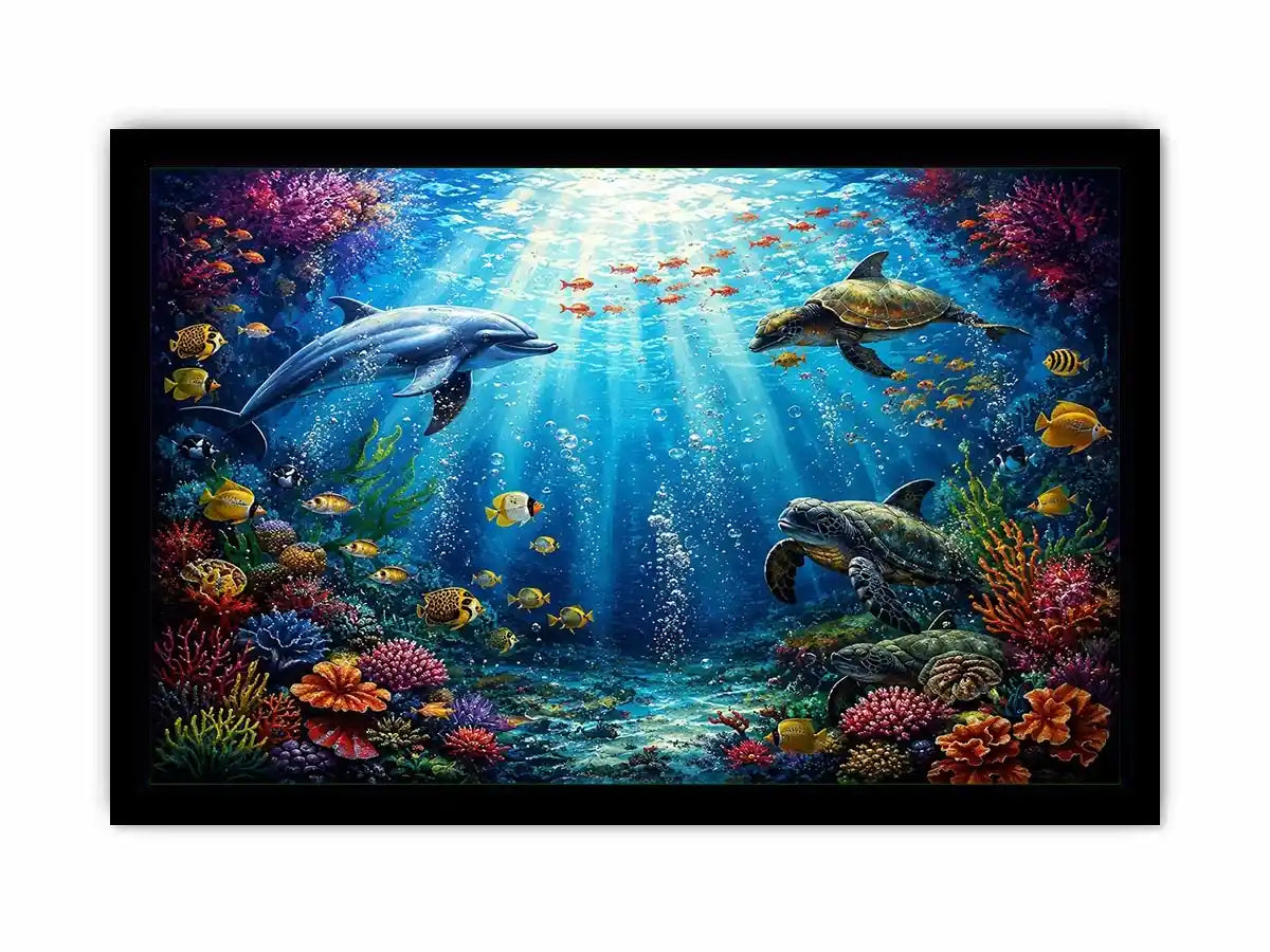 Underwater Dolphin I Canvas Print