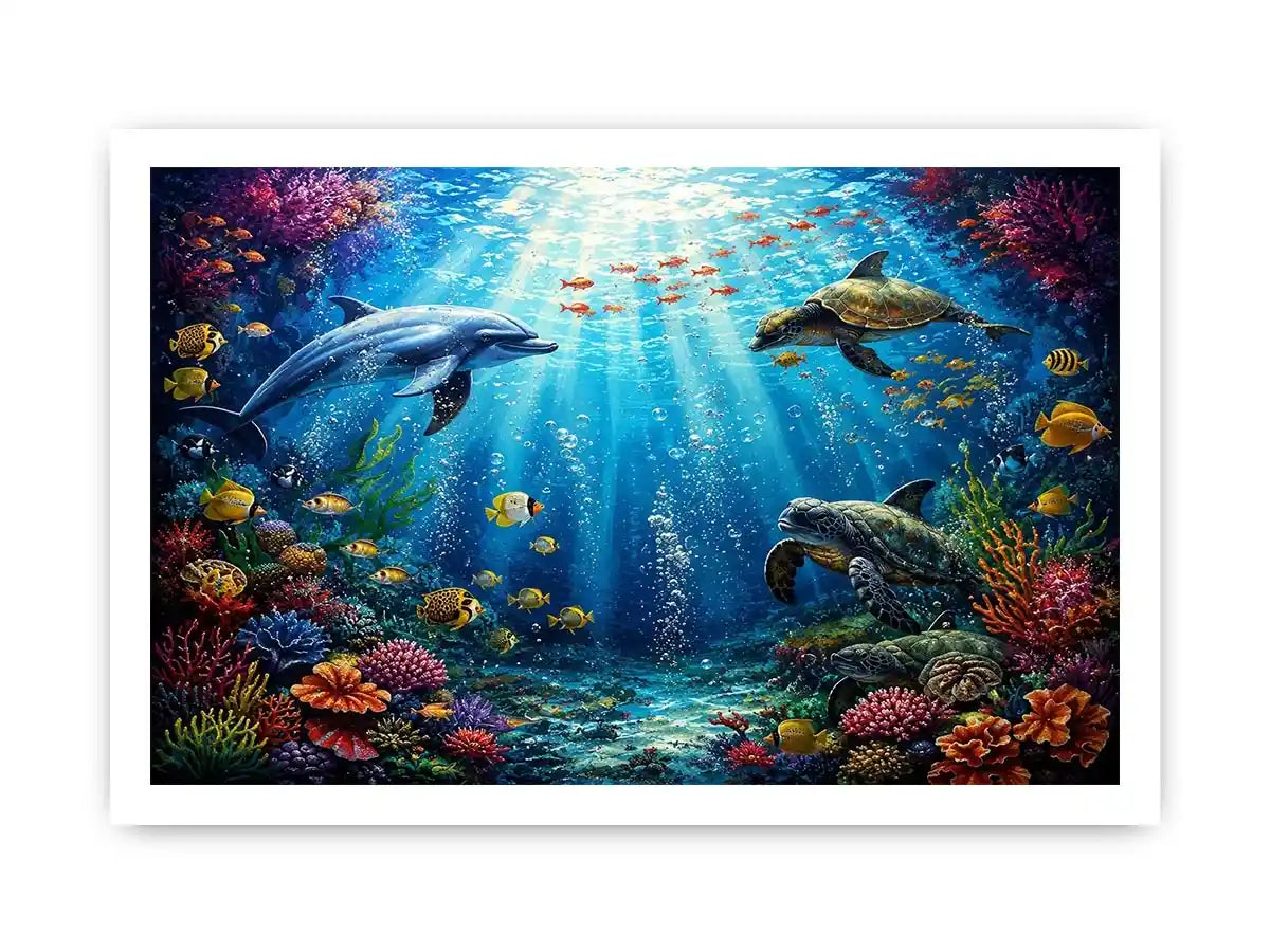 Underwater Dolphin I Canvas Print