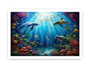 Underwater Dolphin I Canvas Print