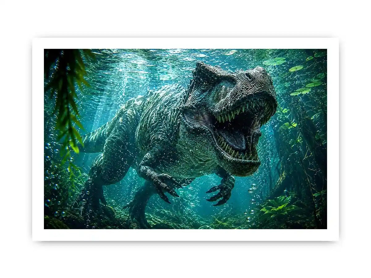 Underwater Dinosaur Canvas Print