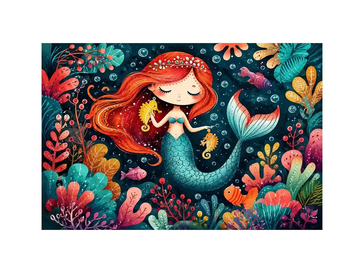 Mermaid Junior kids nursery Canvas Print