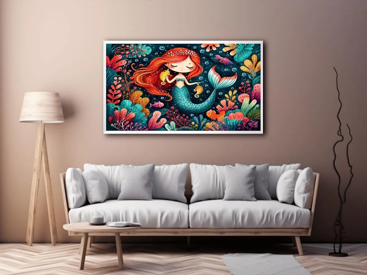 Mermaid Junior kids nursery Canvas Print