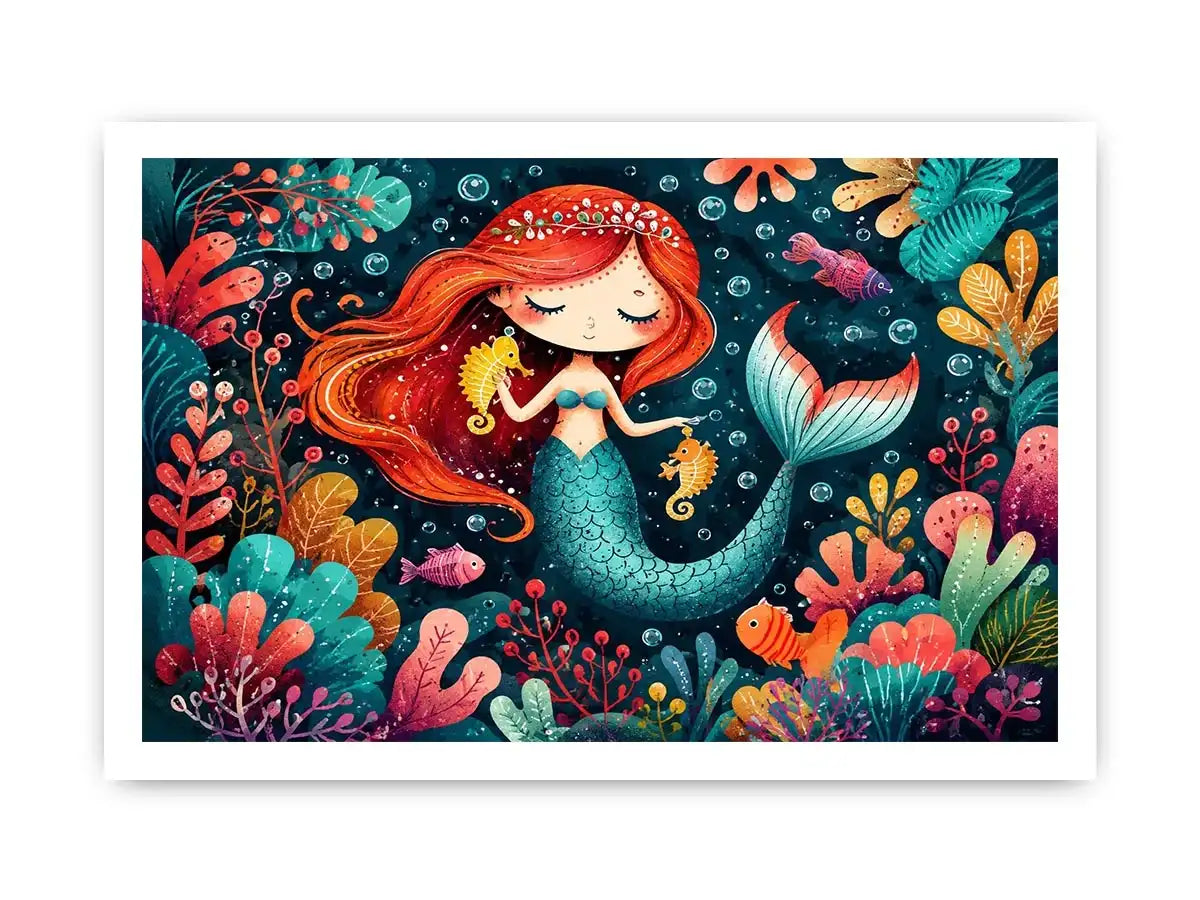 Mermaid Junior kids nursery Canvas Print