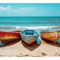 Hree Colorful Boats Art Print
