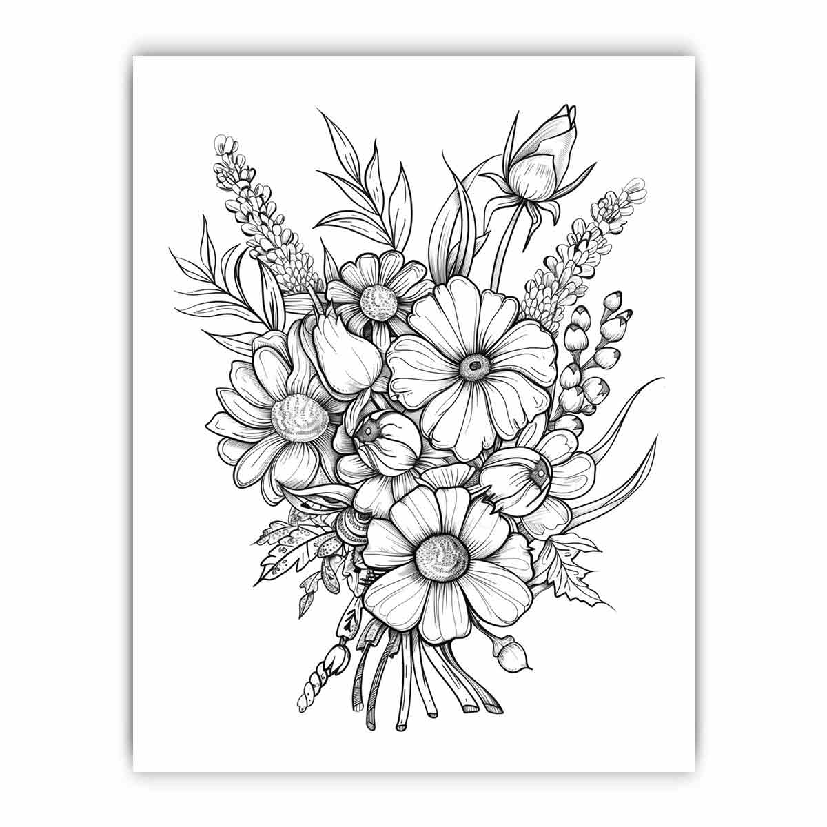 Color Me Flowers framed Print