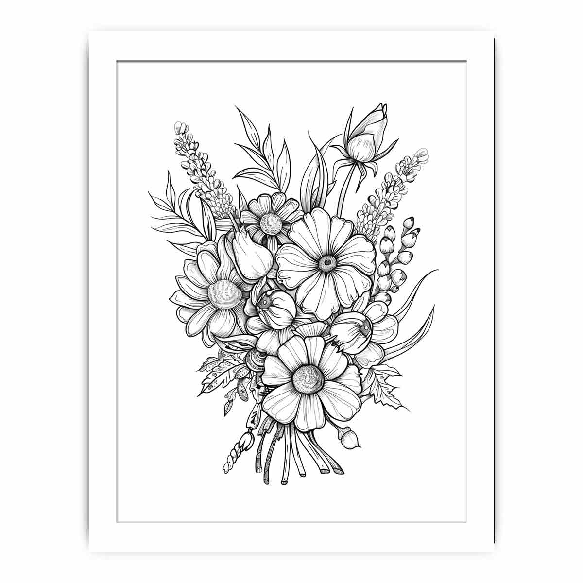 Color Me Flowers framed Print