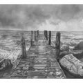 Jetty Drawing Art Print